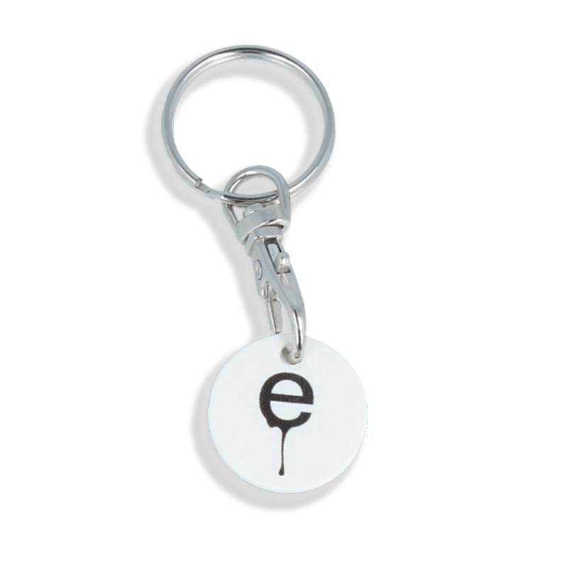 Recycled OLD £ Trolley Coin Keyring