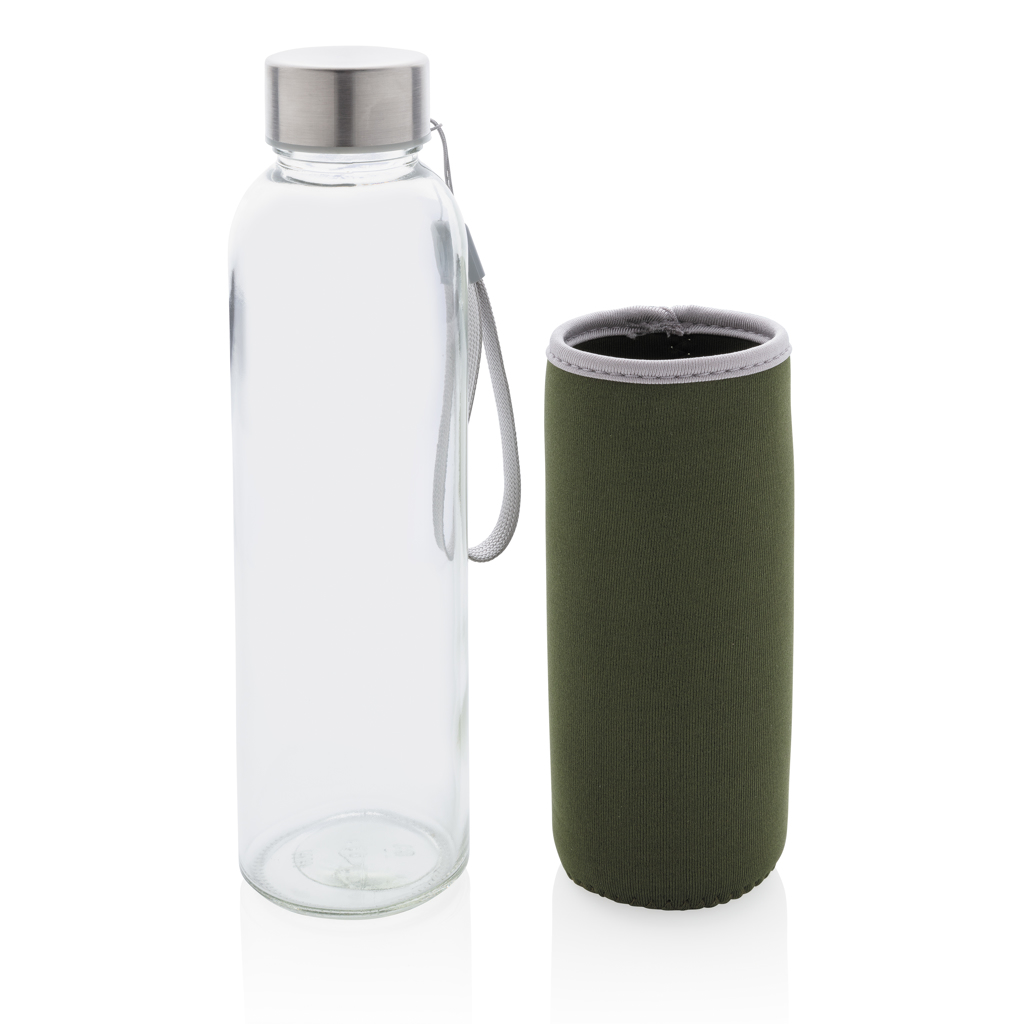 Glass bottle with neoprene sleeve